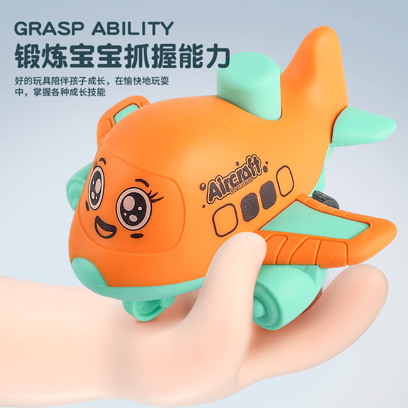 Children's Toys Press Cartoon Aircraft Spaceship Inertia Car Baby Educational Toy Car Gift Stand